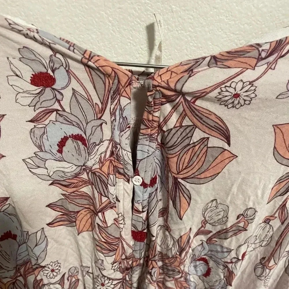 Free people floral long‎ sleeve blouse size Small
